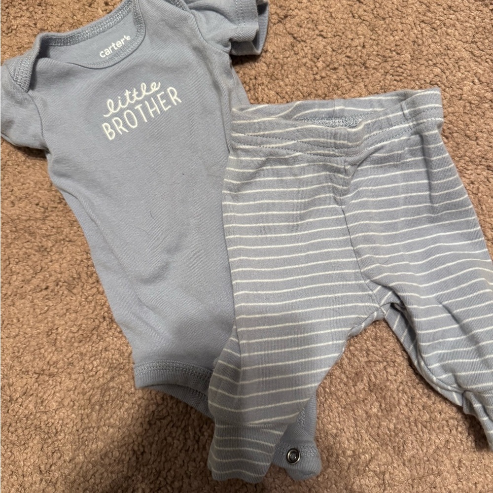 Carter's Baby Onesie and Striped Pants Set